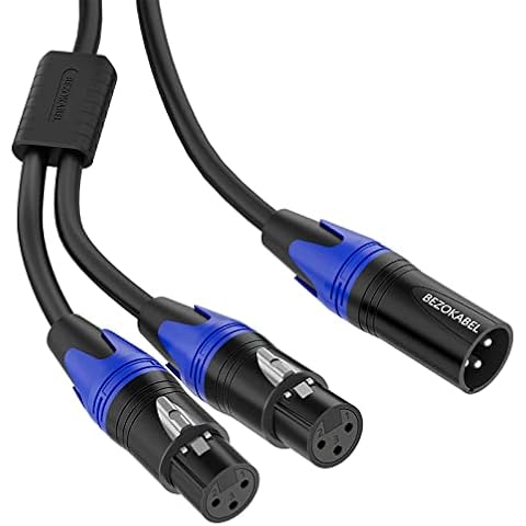 BEZOKABEL XLR Splitter, Premium Balanced 3-Pin Male to 2 Female XLR Y Cable - 10ft Cover