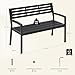 WOLTU Gartenbank Wetterfest für 2-3 Sitzer, 115cm Gartenbank Metall mit Armlehne Terrassenbank bis 280 kg Belastbar,als Balkonbank Parkbank für Balkon Terrasse Garten Veranda Park