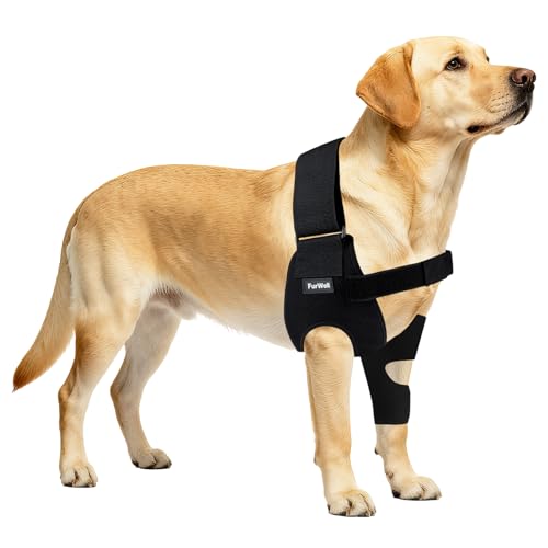 FurWell Dog Elbow Brace Protector with Decoupled Chest Strap - Breathable, Abrasion-Resistant - Adjustable Elbow Support for Hygroma, Dysplasia, Arthritis, Calluses & Shoulder Instabilit(Left Leg, M)