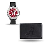 NCAA Alabama Crimson Tide Men's Watch and Wallet Set, Black, 7.5 x 4.25 x 2.75-Inch