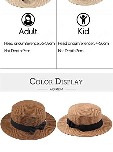 NA chapéus femininos de verão, chapéus de sol femininos, laços de tecido de palha para meninas, laço