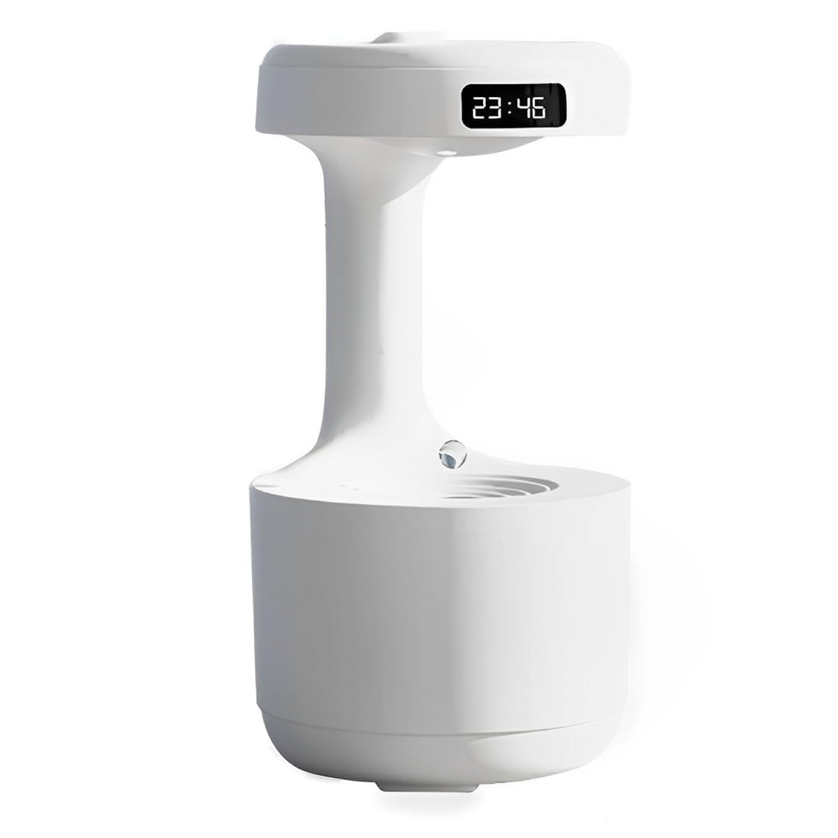TYLORED Home Cool Mist Anti-Gravity Water Drop Air Humidifier Desktop Aroma Diffuser with 2 Modes, Intelligent Auto-Off Protection, Night Light, Clock, USB Powered, (Anti-Gravity White)