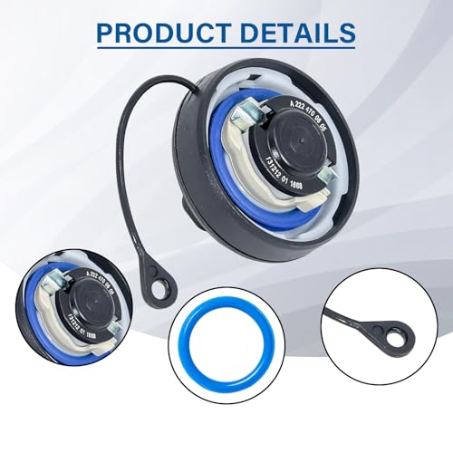 Image of Gas Cap, Fuel Tank Cap Compatible with Mercedes Benz C CL CLS E G GLK CLK S SL SLK C230 C240 C300 C320 CLK320 CLS550, Replace # 2214700605 31849