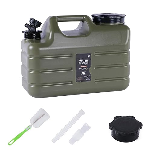 Ziurmut Depósito de agua con grifo, 34 x 15 x 24 cm, depósito de agua verde verdaderamente a prueba de fugas, almacenamiento de agua para camping, senderismo, picnics, barbacoas