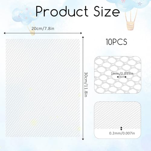 10 Stück Augen Netz für Maske Fursuit Augen Netz 1mm Kunststoff PVC Netze Blatt Weiß Buckram Stoff Wasserdicht Bedruckbar Blank Handwerkskunst Herstellung für Maske Furry Cosplay Requisiten Fursuits