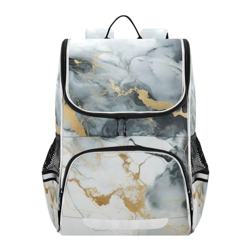 Mochila infantil de mármol blanco y negro escolar para niño y niña
