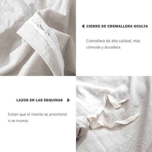 Sets de housse couette en microfibre brossée douce 220x240 fermeture - 5
