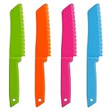 ONUPGO Knives for Kids, 4-Piece Plastic Knife Set - Chef Nylon Knife/Children's Cooking Baking Knives for Fruit, Bread, Cake, Lettuce Knife, Salad Knife and Safe Kitchen Knife