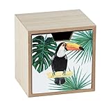 WENKO Cajonera Tucan - Caja de almacenamiento con cajón Capacidad: 0.892 l, MDF, 12 x 10 x 12 cm, Multicolor