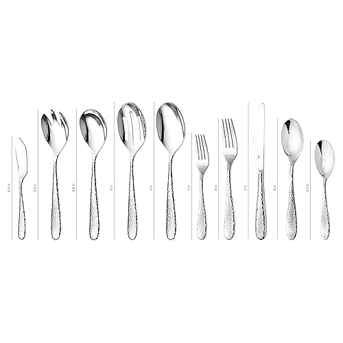 Danialli-Fidenza-Hammered-45-Piece-Silverware-Set-for-8-Hostess-Serving-Utensils-Premium-Stainless-Steel-Flatware-Modern-Hammered-Design-Mirror-Polished-Dishwasher-Safe-Elegant-Cutlery Danialli Fidenza Hammered 45 Piece Silverware Set for 8 Hostess Serving Utensils Premium Stainless Steel Flatware Modern Hammered Design Mirror Polished Dishwasher Safe Elegant Cutlery