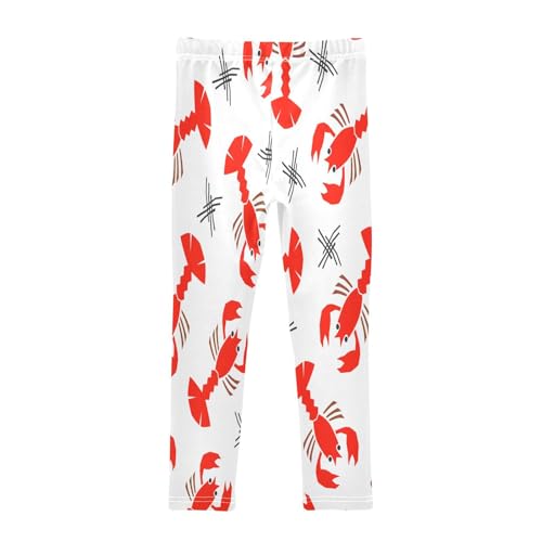 Toddler Girls Leggings Printed Yoga Pants Leggings Red Crayfish for Kids2