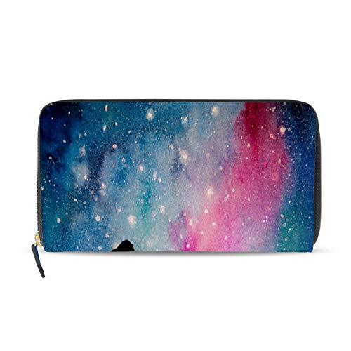 Preisvergleich Produktbild GIGIJY Mädchen Pray Aquarellmalerei Geldbörse Multi Kreditkartenhalter Tasche für Frauen Leder Reißverschluss lange Geldbörse