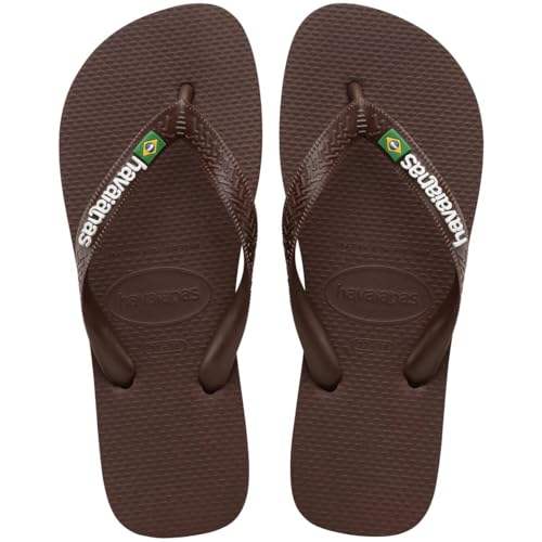 Havaianas Women's Brazil Logo Flip Flops Sandals, Dark Brown, 6