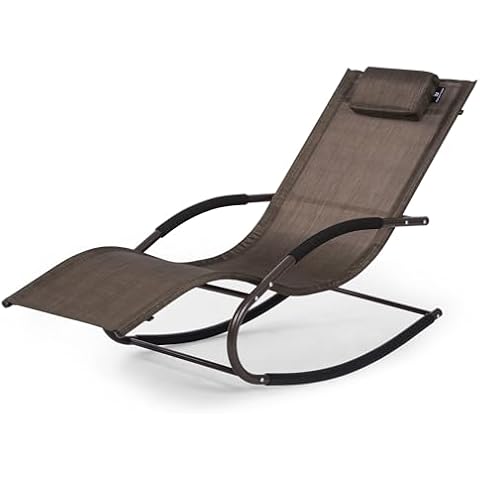 mansion home Lounge Chair, Outdoor Chaise Lounge with Detachable Pillow for Patio, Lawn, Pool, Outdoor Lounge Chairs, Brown Cover