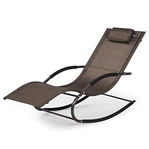 Lounge Chair, Outdoor Chaise Lounge with Detachable Pillow for Patio, Lawn, Pool, Outdoor Lounge Chairs, Brown