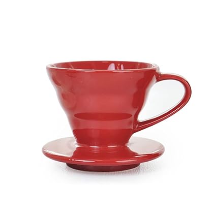 Coffee Brewing Filter Cup Coffee Dripper Pour Over Coffee Maker V Shape Drip Coffee Filter Kitchen Accessories (Color : Red, Size : Small(S))