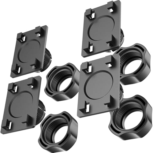 SkyTitan 4 Pack 4-Tab Brackets Adapters Replacement Holders Parts for CarPlay Screen with 17mm Ball Socket, Fits 4-Holes Car Monitors for Dash Cam, Baby Camera Monitor, Backup Camera Monitor