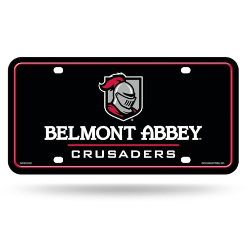 Rico Industries NCAA Belmont Abbey Crusaders Metal Auto Tag 6" x 12" - Great for Truck/Car/SUV