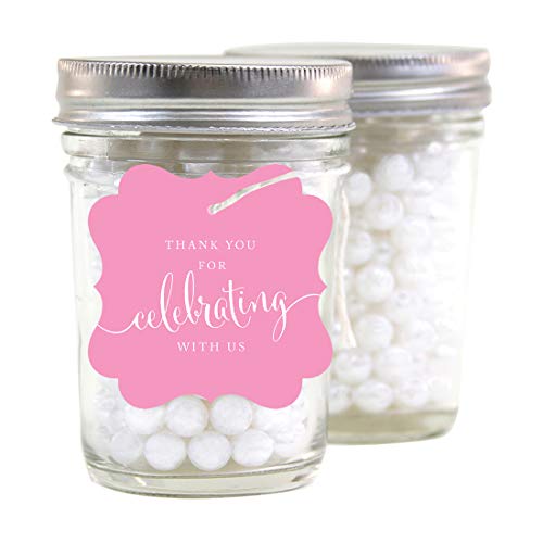 Andaz Press Fancy Frame Gift Tags, Thank You For Celebrating With Us, Pink, 24-Pack, For Baby Bridal Wedding Shower, Kids 1St Sweet 16 Quinceanera Birthdays, Anniversary, Graduation, Baptism, Gifts #TOP4