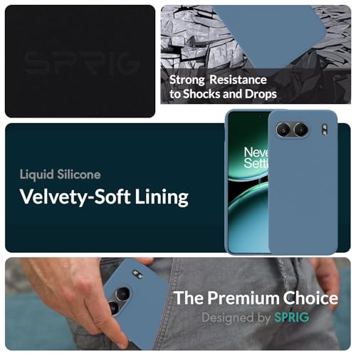 Image of SPRIG Compatible with OnePlus Nord 4 Premium SilkTone Back Cover Drop Tested Shock Proof Mobile Case for Men, Women, Boys and Girls with Camera Protection (Denim Blue)