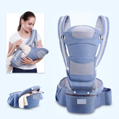 Canguru Carregador Ergonômico Para Bebê C/Assento Hipseat (azul)