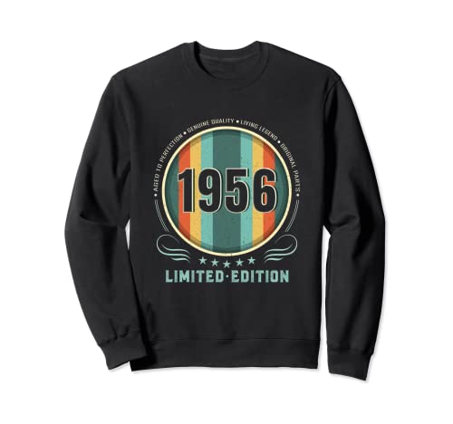 Camiseta vintage 1956 para mujer, edición limitada, cumpleaños 1956 Sudadera