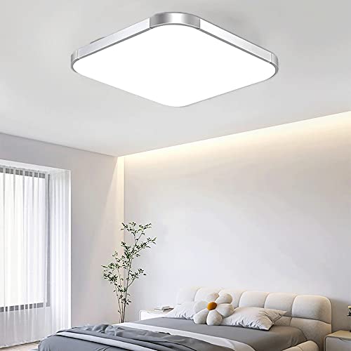 Plafonnier LED moderne applique murale carrée aluminium chrome, éclairage dimmable - 4