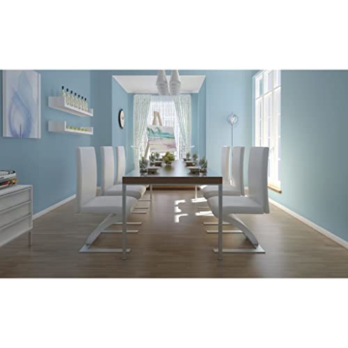 Sinkzol Sillas de comedor (6 unidades, piel sintética, tapizadas, con asiento y respaldo ergonómicos, estructura cromada, ideal para cocina, comedor, salón, cómoda silla con reposabrazos)