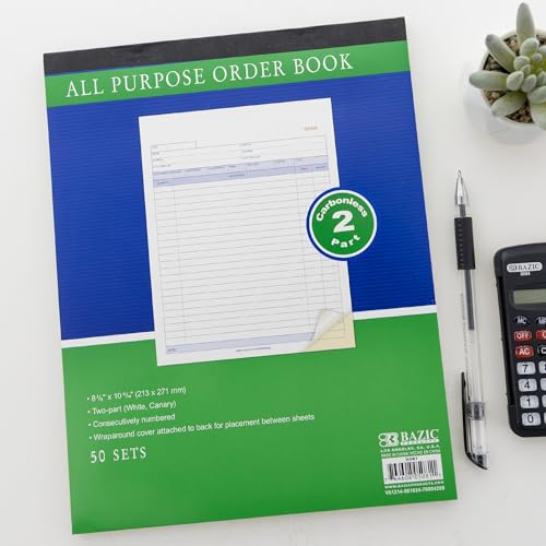 Carnet de commandes autocopiant 2 feuillets 50 liasses 21,6x25,4 cm - 4