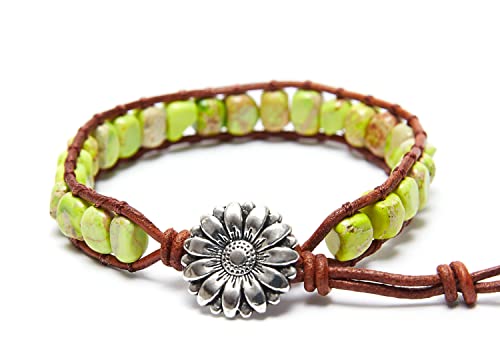 Image of 7 Chakra Bracelet Bohemian Handmade Leather Wrap Healing Protection Natural Stone Yoga Beaded Bracelets Boho Friendship Jewelry