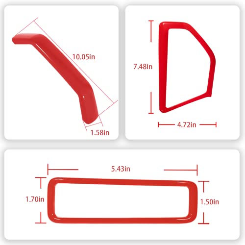 Laikou 13Pcs Set Hood Vents & A&B Pillar Grab Handles & A Pillar Speaker Cover Trim Kit Abs Interior Exterior Accessories For Jeep Wrangler Jl Unlimited Jlu 2018-2022 & Gladiator Jt 4-Door (Red) #TOP7