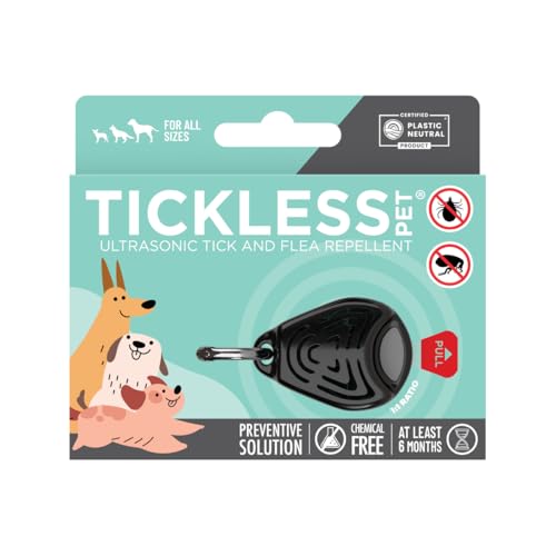 Tickless Pet - Ultraschallgerät gegen Zecken und Flöhe für Haustiere - Schwarz