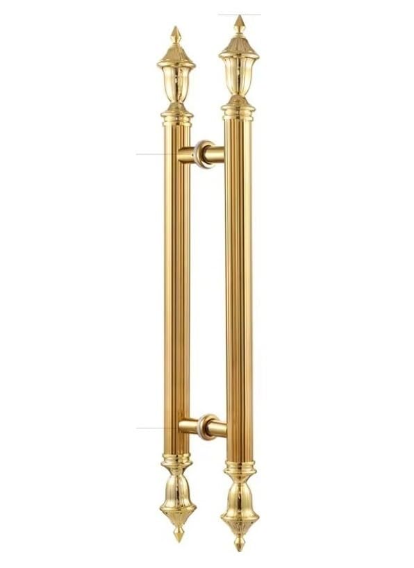 Poignée de porte commerciale haut de gamme or pour entrées majestueuses