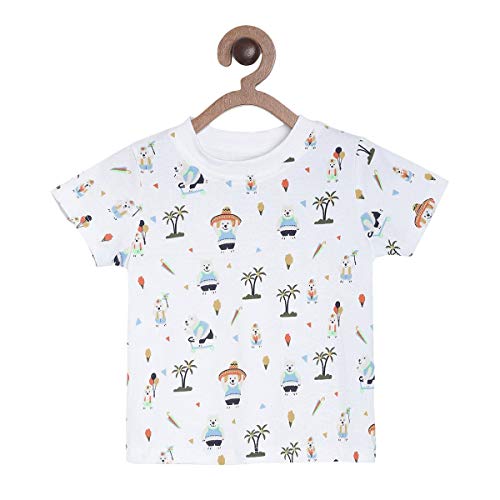 Image of miniklub Boys Red Solid T-Shirt With Dungarees