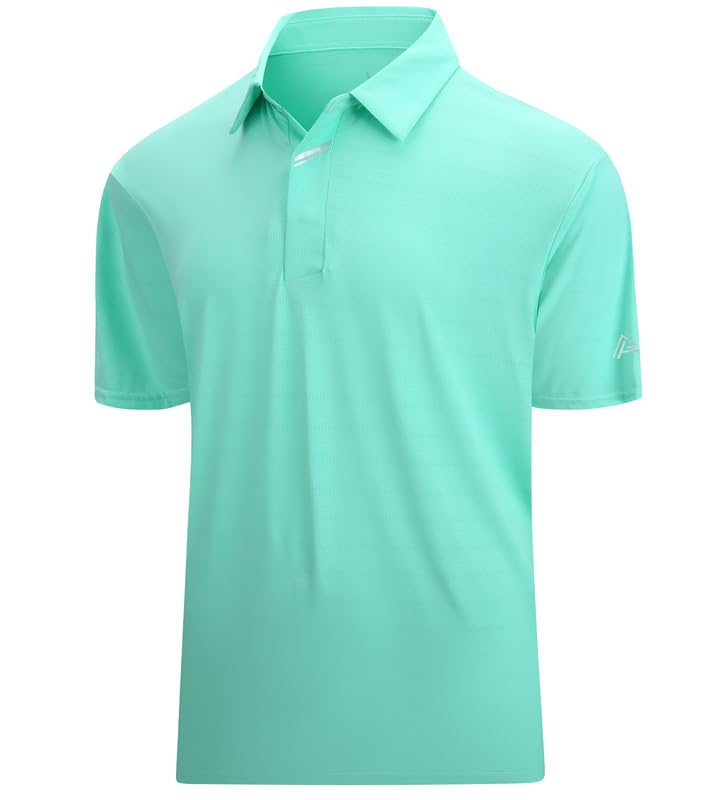 Image of Damipow Premium Golf Shirts for Men Dry Fit Performance Polo Short Sleeve Collared Shirt
