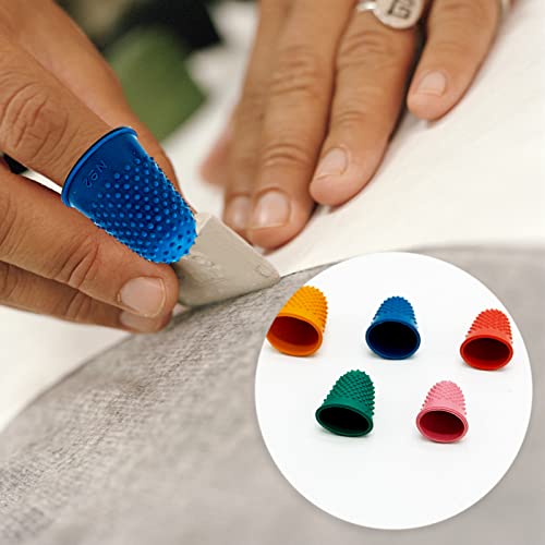 Miniatura 4 de Set 5 Dedales Goma Elástica En Diferentes Tamaños Desde S Hasta Xl ,Lavables Y Reutilizables Dedales,5 Colors Dedales,Para Costureras, Cocineros, Artistas