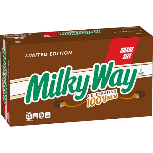 MILKY WAY Share Size Candy Bars With Caramel, Nougat, and Milk Chocolate - Pack of 24, 3.63 Ounce, Bulk Box, Bulk Candy Bars