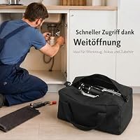 Werkzeugtasche Leer Klein 30cm (12 Zoll) Schwarz Arbeitstasche – Ansicht 5