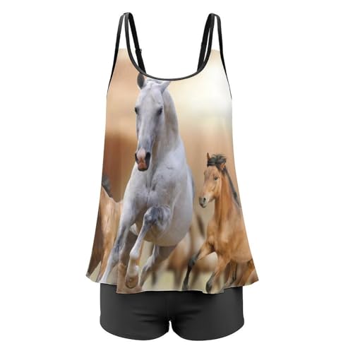 Robe de plage tankini course de chevaux pour vos journées ensoleillées et spa - 4
