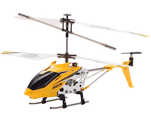 POCO DIVO S107H 2.4Ghz Altitude Hold RC Helicopter One-Key Launching/Landing Mini 3CH Metal Gyro Heli, Yellow