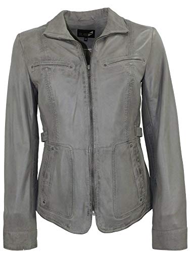 Jilani - Damen Lederjacke Lammnappa hellgrau Größe 42