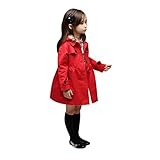 ノーブランド品 【】春衣装子供コートスプリングコートキッズコート春トレンチコート春にピッタリ子供服子供コートキッズ服女の子服（150センチメートル、レッド）