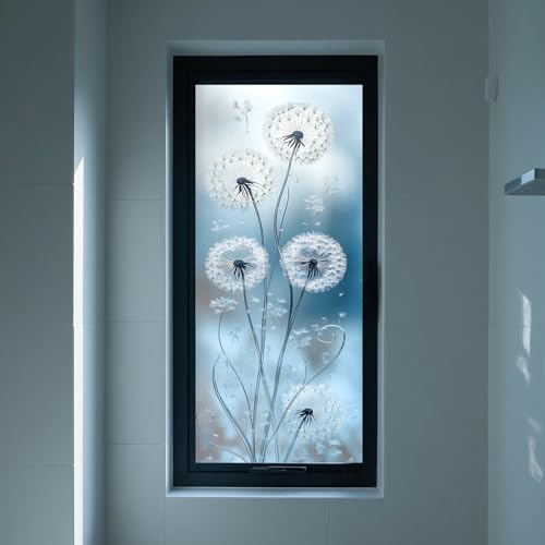 Vinilo decorativo para ventana IVN diseño Diente de León azul 17.7 x 39.3 pulgadas miniatura 6