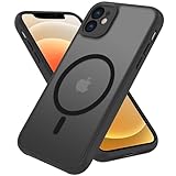 PinLiSheng Magnetic for iPhone 12 Mini Case [Mil-Grade Drop Protection] [Compatible with Magsafe] Shockproof Slim Translucent Matte Protective Phone Case, Black