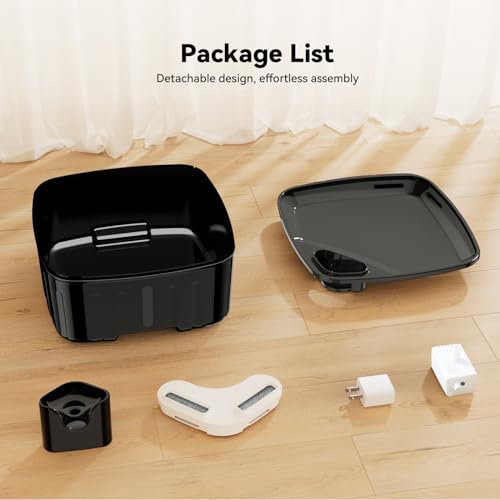 Kittyspout Trinkbrunnen für Hunde 8 L/ 270 oz, Große Automatischer Hundebrunnen mit Sichtfenster, Ultra-Stiller Pumpe, 4-Lagiger Aktivkohlefilter Hält das Wasser Sauber, BPA-freie, Schwarz