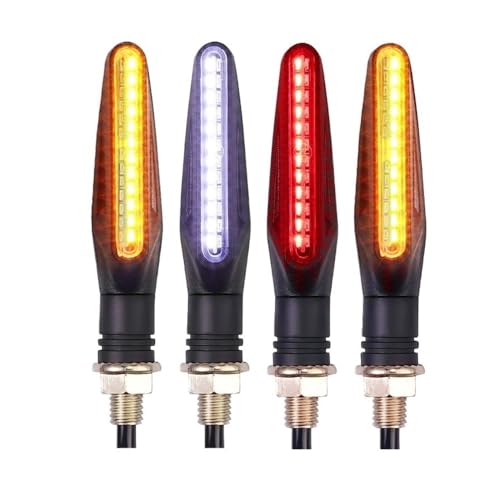 Clignotants moto LED eau courante à tige pliable dynamique