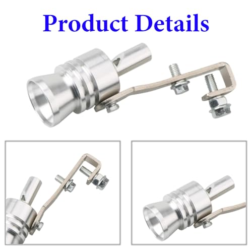 2 Stück Auspuff Sound Booster, Aluminiumlegierung Auto Turbo Sound Auspuff, Turbo Sound Simulator Pfeife, Autos Endrohr Schalldämpfer Für Alle Fahrzeuge Modelle (Silber, M)