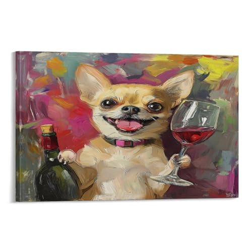 Impression sur toile Chihuahua pour illuminer le couloir et la chambre d'enfant
