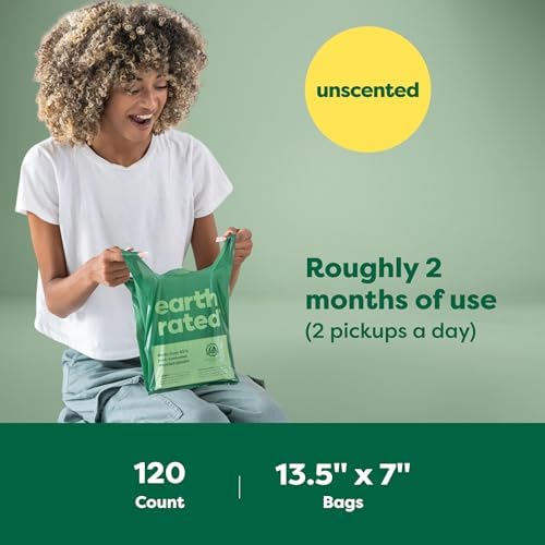 Earth Rated Dog Poop Bags with Easy-to-Tie Handles, Extra Wide Opening, Dispensing Box, Guaranteed Leakproof, Unscented, 120 Handle Bags — view 6