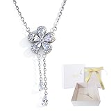 [OHOL] 銀ネックレス 花飾り ジルコンセッティング レディース 低アレルギー 銀色 ロマンチックスタイル 精緻デザイン シンプルアクセサリー 日常着用 ギフト ひな祭り バレンタイン カップル入門編 ホワイトデーのギフト